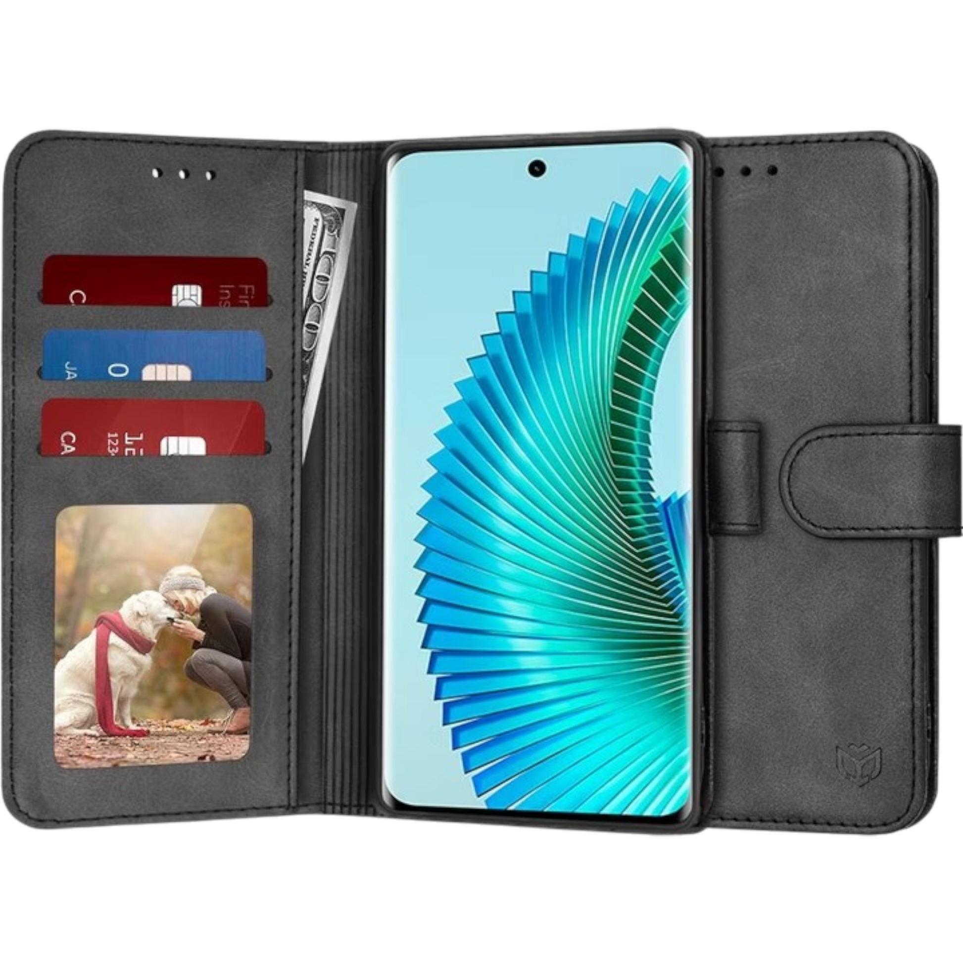 Preklopna torbica "Diary Book" za Honor Magic6 Lite 5G, črna – Techsuit