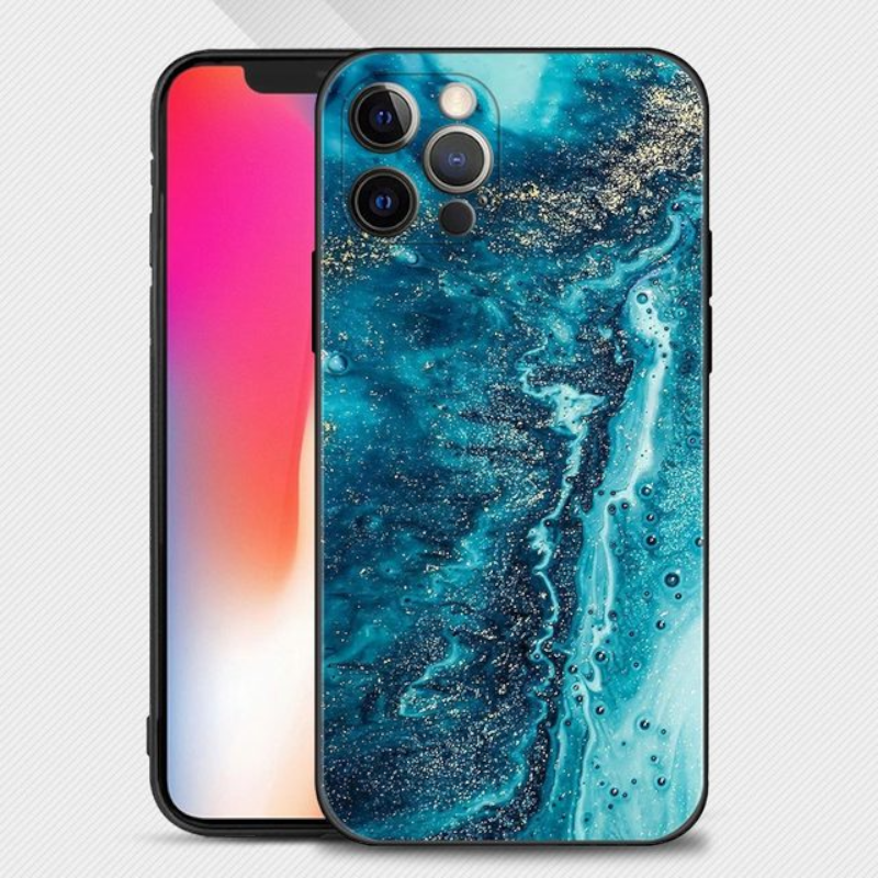 Silikonski ovitek "Marble 2" za iPhone 14 – Infostyle – Zelena / TPU silikon