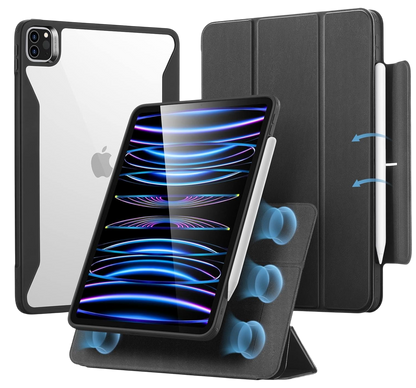 Preklopna torbica "ESR Hybrid 360" za iPad Pro 11'' 2024 (5. generacija) z držalom za svinčnik – Črna