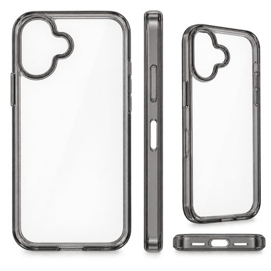 CASEKOO maskica za iPhone 16 6,1" – prozirna maskica s crnim prozirnim okvirom