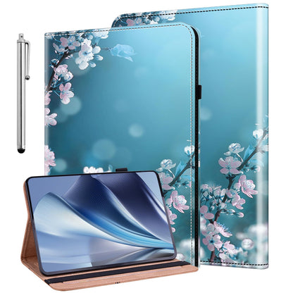 KEDBBAO ovitek za Lenovo Tab M10 3rd Gen 10.1 - PU usnjen ovitek z držalom za pisalo Plum Blossom