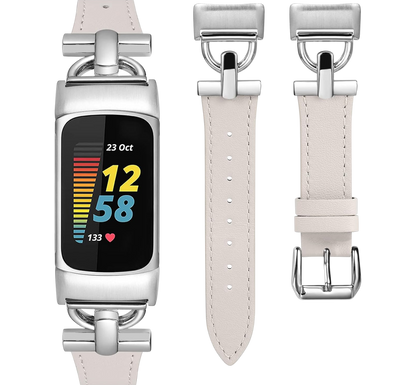 Pašček za pametno zapestnico "Wearlizer" Fitbit Charge 6/Charge 5 – Infostyle – Bež
