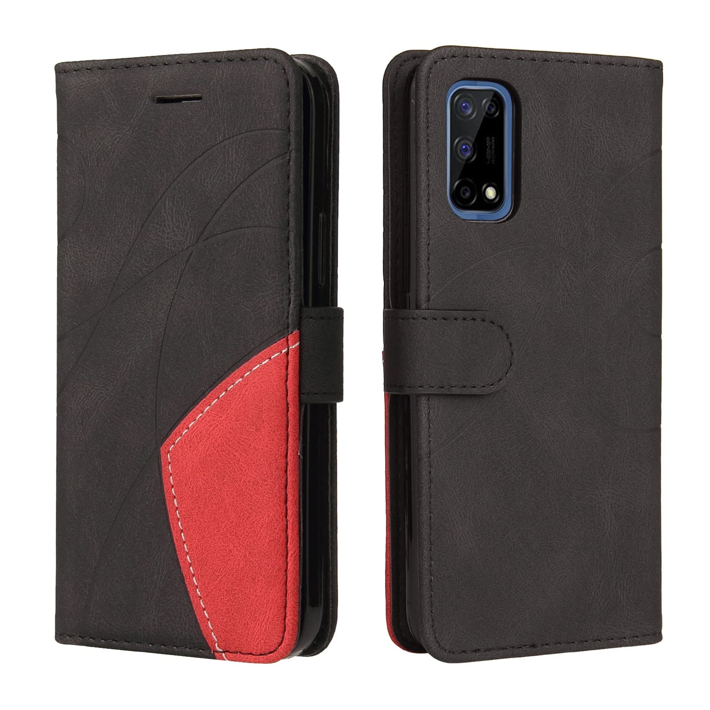 Preklopna torbica Oppo Realme V5 5G s režami za kartice črna