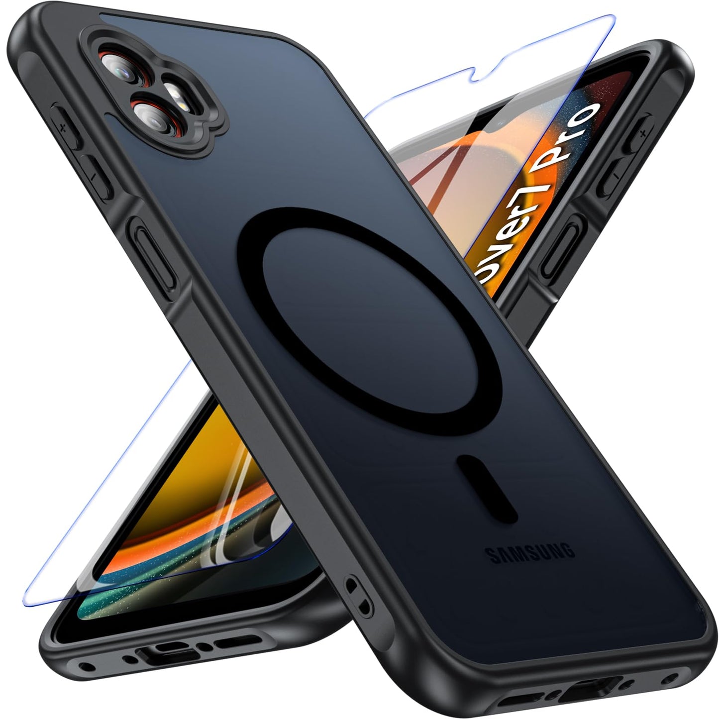 Magnetni mat ovitek Samsung Galaxy XCover 7 Pro črna zaščita kamere