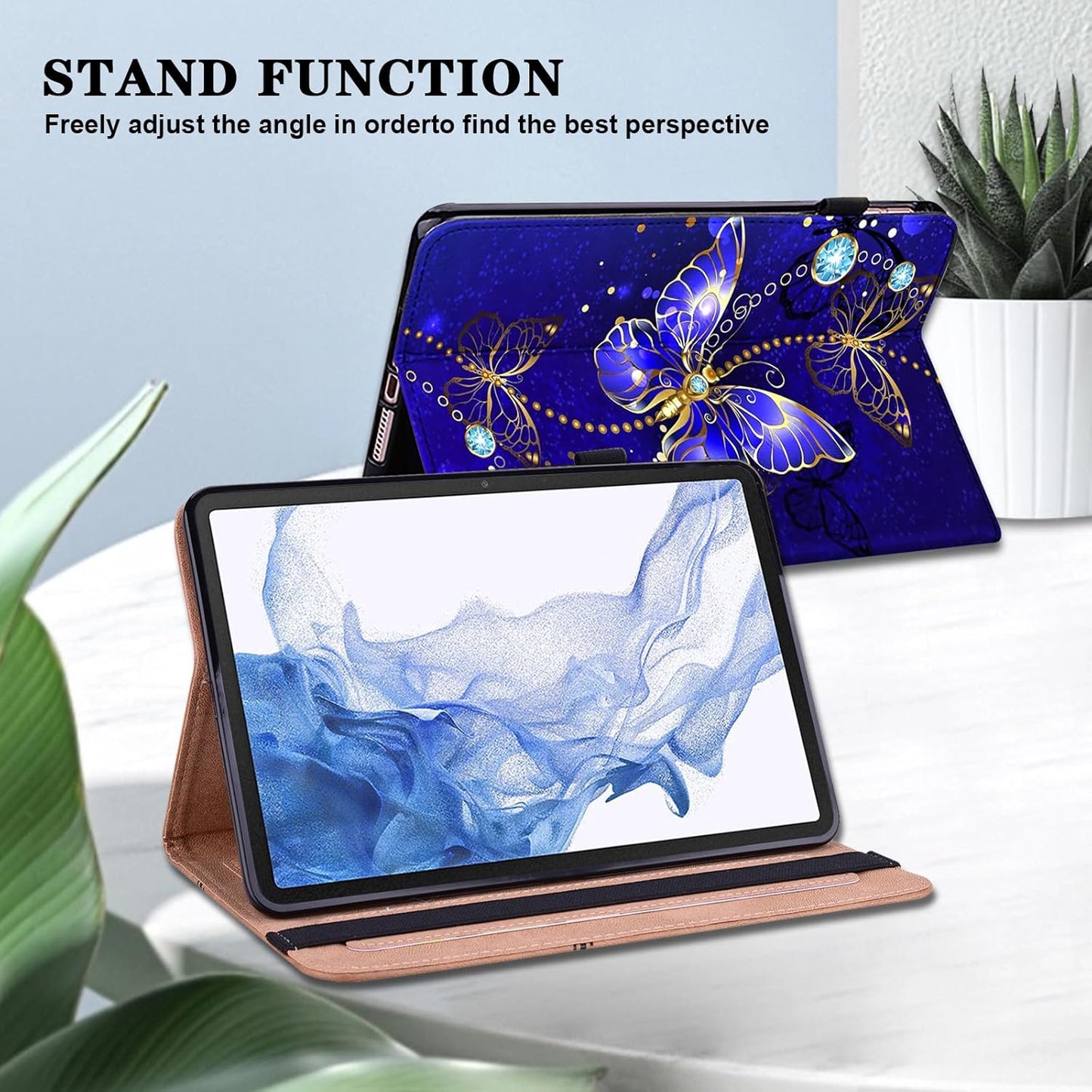 GLANDOTU ovitek za Xiaomi Redmi Pad 10.61 (2022) – flip etui z držalom za pisalo, Diamond Butterfly