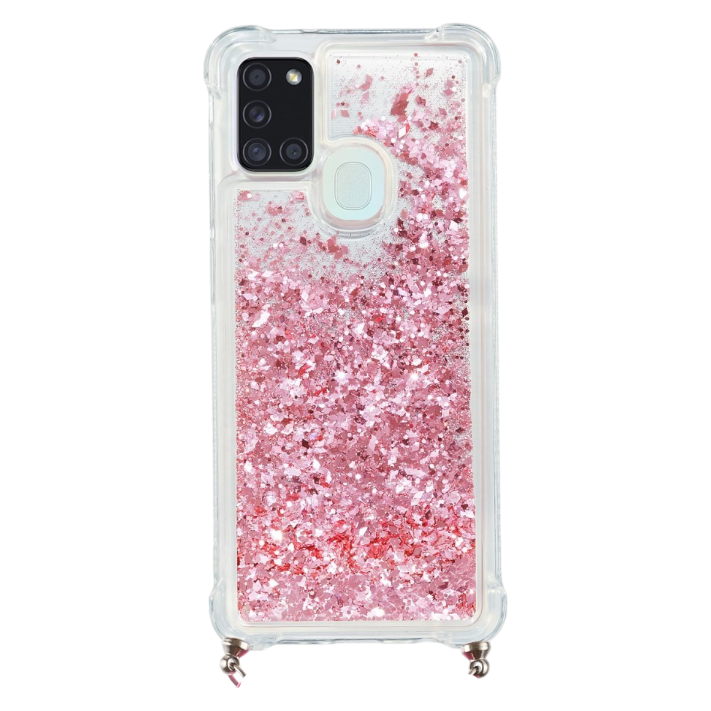 Glitter maskica s vezicom za Samsung Galaxy A21s – ljubičasta svjetlucava maskica