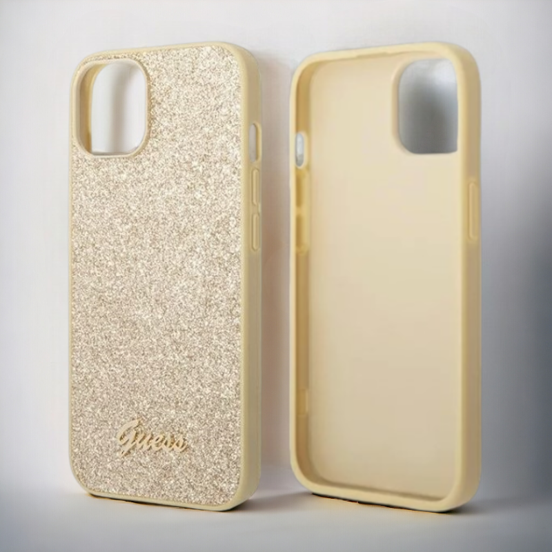 Ovitek Guess "Glitter Gold" za iPhone 14 Pro Max (GUHCP14XHGGSHD)