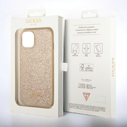 Ovitek Guess "Glitter Gold" za iPhone 13/14/15 (GUHCP14SHGGSHD)