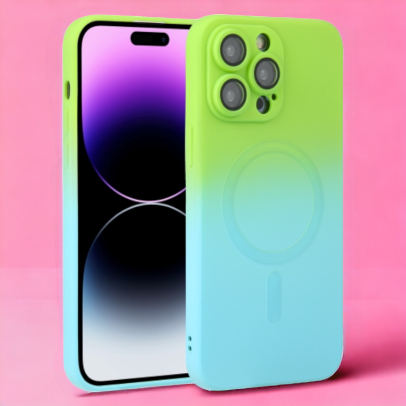Silikonski ovitek "Rainbow Mag" s tehnologijo MagSafe za iPhone 14 Pro – Infostyle – Temno modra / TPU silikon