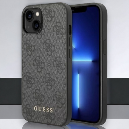 Ovitek Guess "grey" za iPhone 14 Plus/ 15 Plus (GUHCP14MG4GFGR) – Siva / PC + TPU silikon