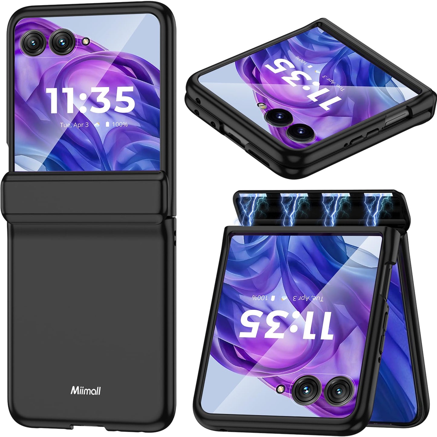 Miimall-ovitek-za-Motorola-Razr-50-Ultra-z-zascito-zaslona-crna