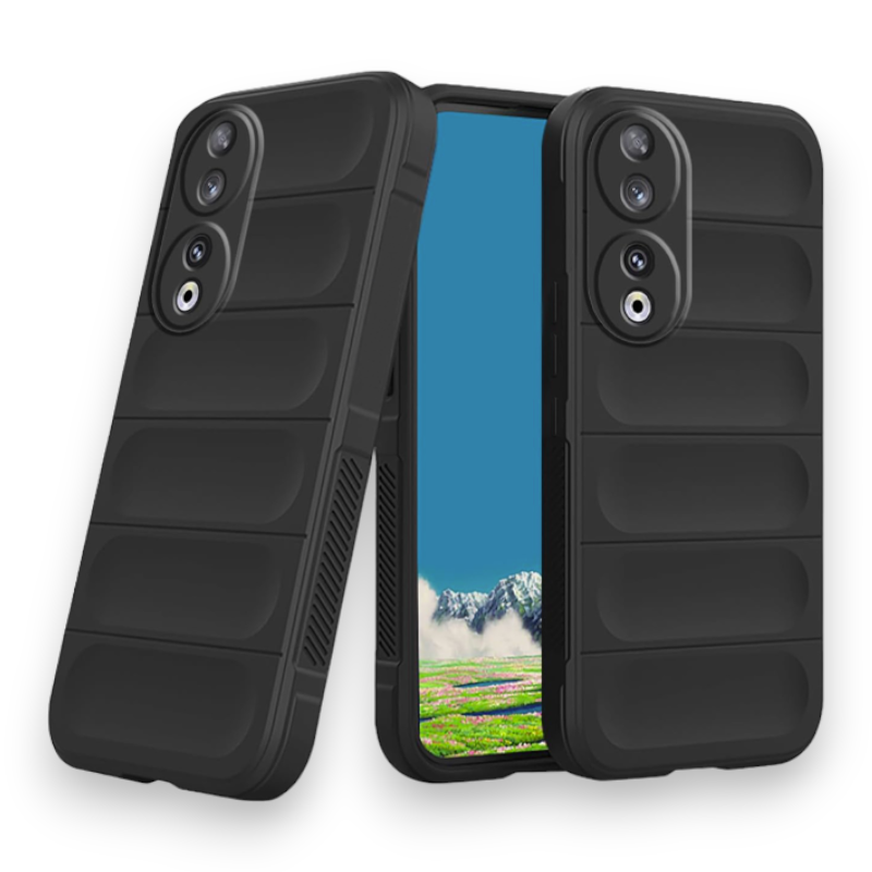 Silikonski ovitek "Valovi" za Honor 90 – Techsuit – Črna / TPU silikon