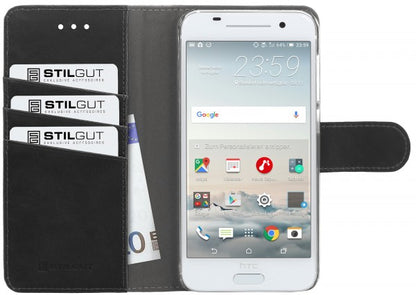 StilGut preklopna torbica “Talis” za HTC One A9 – funkcija stalka, novčanik, crna