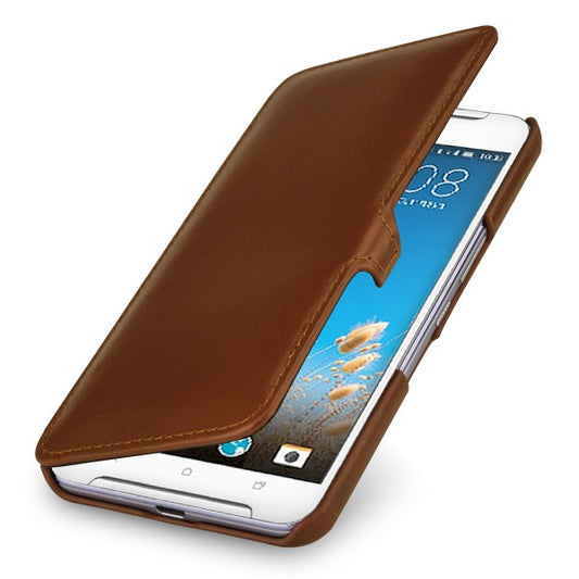 StilGut usnjena preklopna torbica “Book Type” za HTC One X9 – konjak rjava, s sponko
