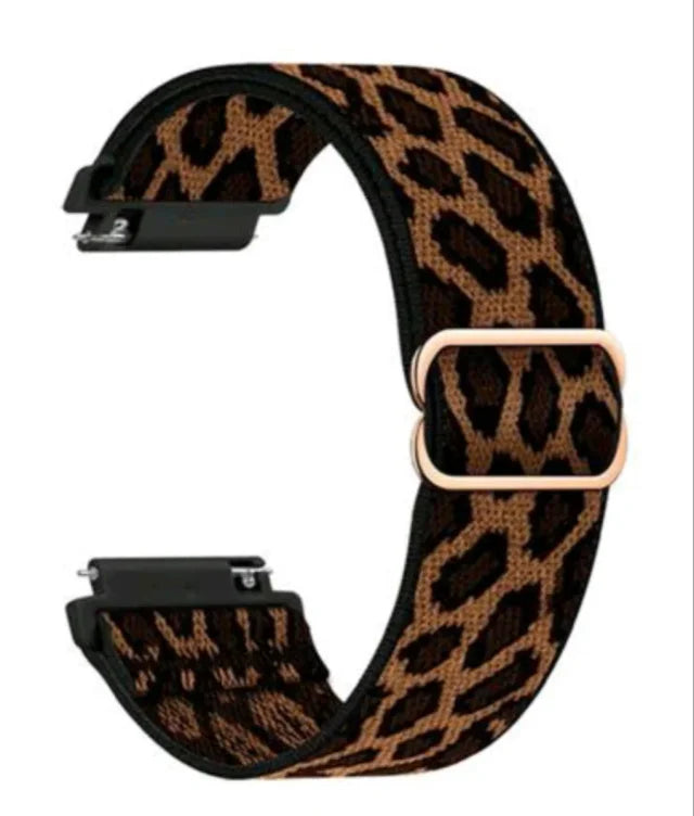 Elastic Nylon Strap (Glitter) for Fitbit Versa 2 / Versa Lite SE – Leopard Pattern