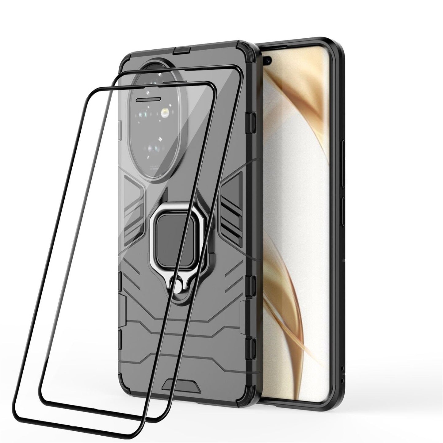 Ovitek RonRun za Honor 200 Pro + 2 pakiranja zaščitnih stekel črna, celovita zaščita telefona in zaslona