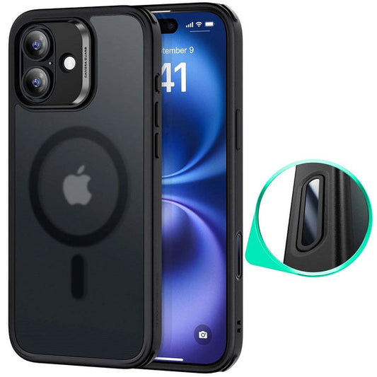 ESR HaloLock Classic Hybrid ovitek za iPhone 16 prozorna mat črn MagSafe zaščitni ovitek