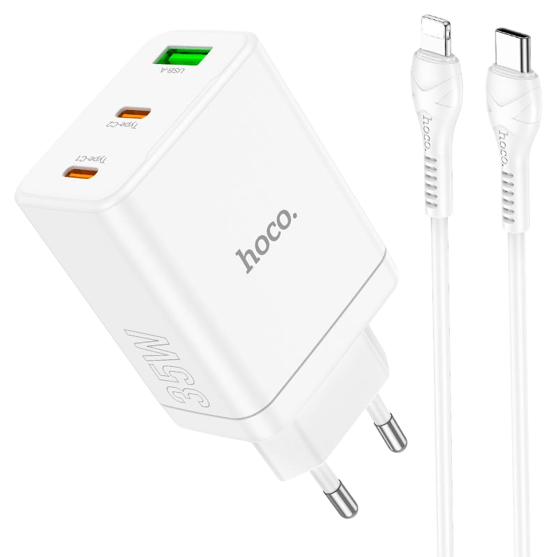 Hoco polnilni komplet - Polnilec 35W + kabel USB C v Lightning