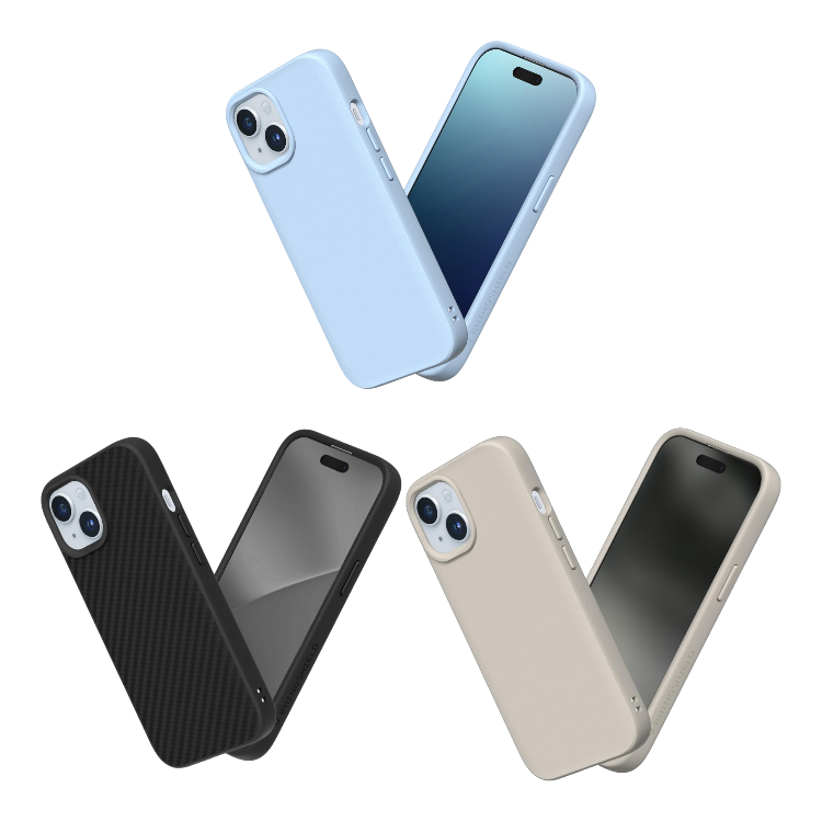 Ovitek "SolidSuit" za iPhone 15 – RhinoShield – Bež / TPU silikon