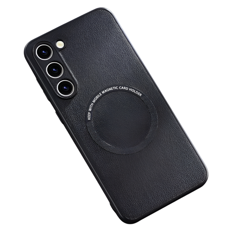 Ovitek za telefon "Black Leather MagSafe" Samsung Galaxy S23 FE – Infostyle – Črna