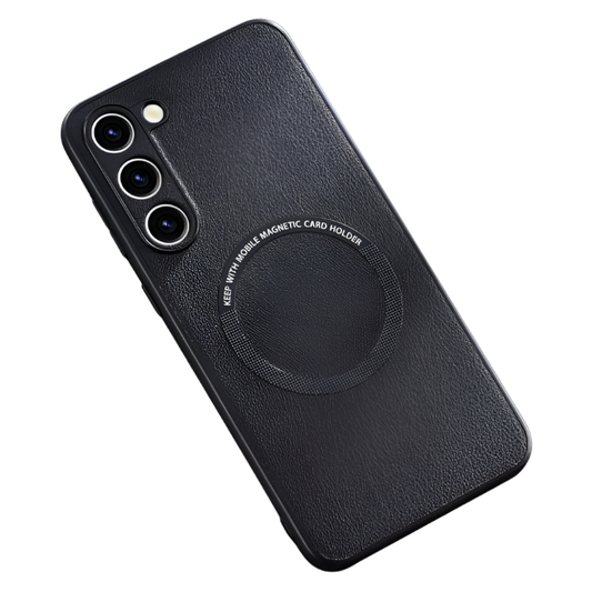 Ovitek za telefon "Black Leather MagSafe" Samsung Galaxy S23 FE – Infostyle – Črna