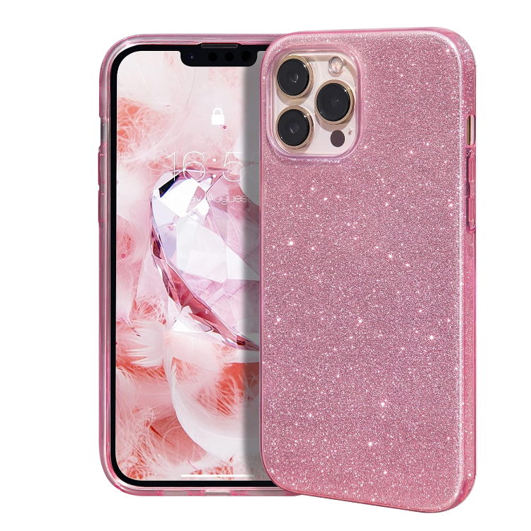 Ovitek za telefon ''Glitter'' iPhone 13 Pro Max, roza – MATEPROX – Roza / TPU silikon