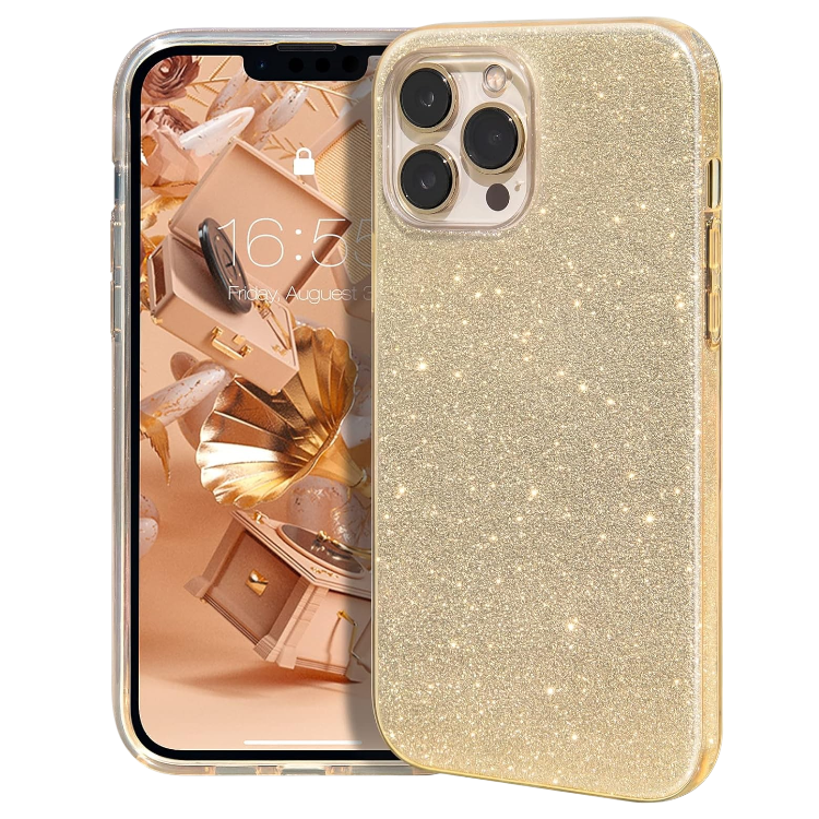 Ovitek za telefon ''Glitter'' iPhone 13 Pro Max, zlata – MATEPROX – Zlata / TPU silikon