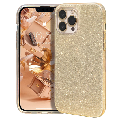 Ovitek za telefon ''Glitter'' iPhone 13 Pro Max, zlata – MATEPROX – Zlata / TPU silikon