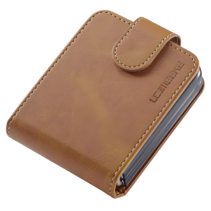 Preklopna torbica "SHIELD Leather" Samsung Galaxy Z Flip 4 – Infostyle – Rjava