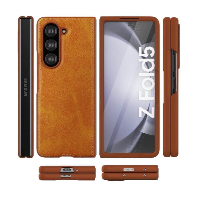 Ovitek za telefon "Foluu Leather" Samsung Galaxy Z Fold 5 – Infostyle – Rjava