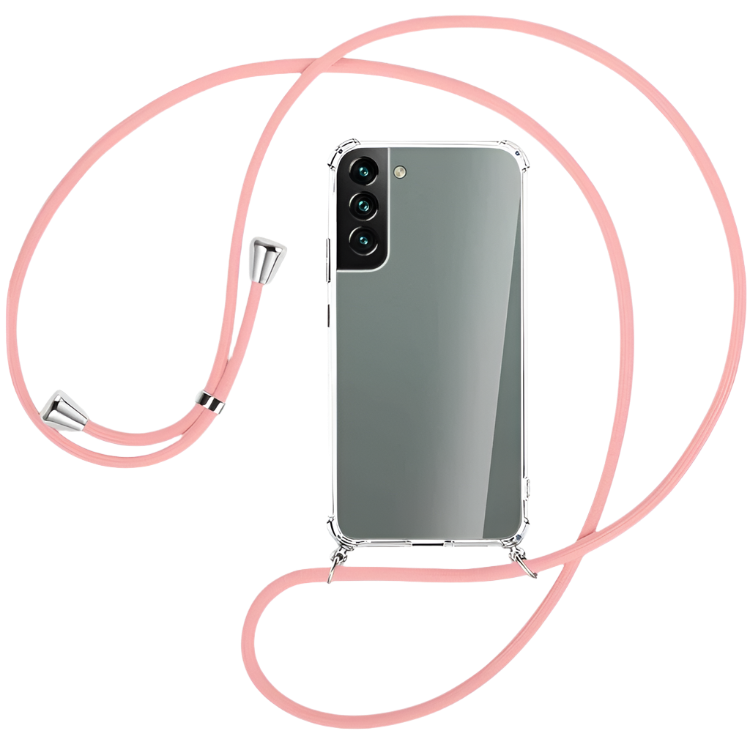 Ovitek za telefon z vrvico + zaščitno steklo "Antishock" Samsung Galaxy S22 – Infostyle – Roza
