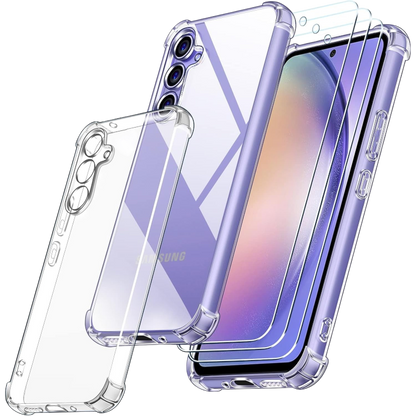 Ovitek za telefon + 3x zaščitno steklo "Ivoler Clear Case" Samsung Galaxy A54 5G – Infostyle – Prozorna