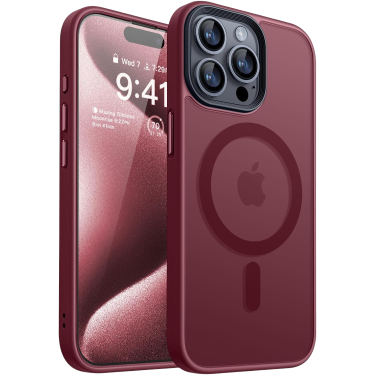 Ovitek za telefon "MagSafe CANSHN" iPhone 15 Pro – Infostyle – Rdeča