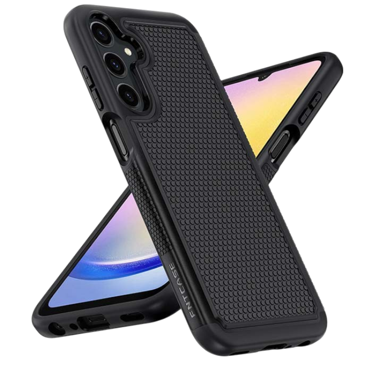 Ovitek za telefon + zaščitno steklo "FNTCASE" Samsung Galaxy A24 4G/A25 5G – Infostyle – Črna