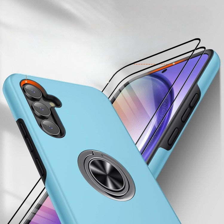 Ovitek za telefon + 2x zaščitno steklo "JAME Ring" Samsung Galaxy A54 – Infostyle – Temno modra