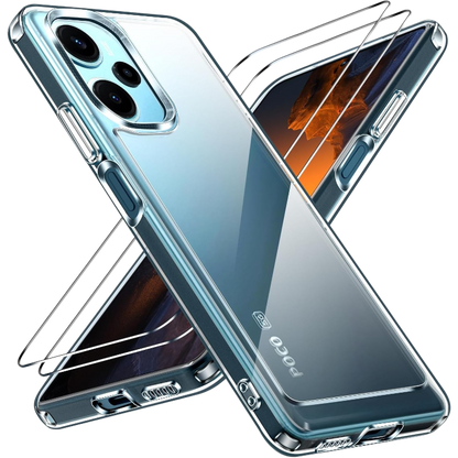 Ovitek za telefon + zaščitno steklo "Ivoler" Xiaomi Poco F5 – Infostyle – Prozorna