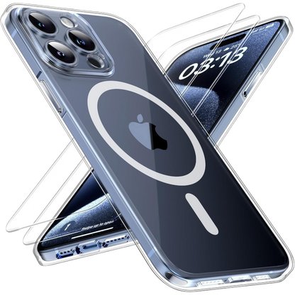 Komplet ovitek + 2 zaščitni stekli za iPhone 15 Pro – Tocol – Prozorna