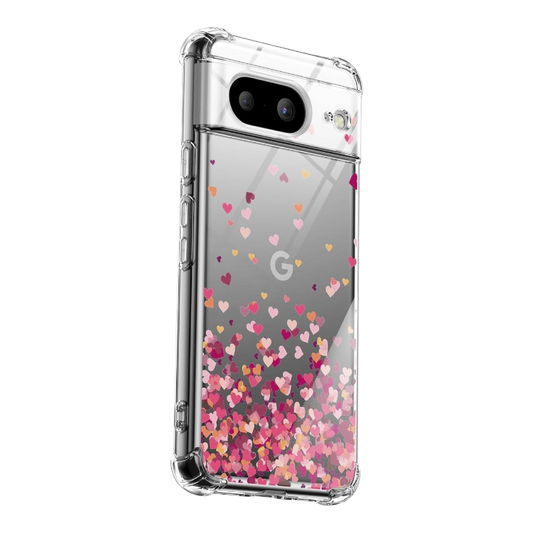Ovitek za telefon "Falling Hearts" Google Pixel 8 Pro – Infostyle – Prozorna