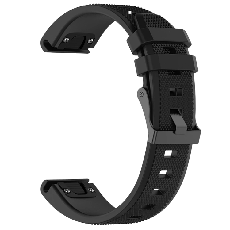 Pašček za uro "Techsuit QuickFit Silicone 26mm" Garmin Fenix 3/3 HR/5X/5X Plus/6X/6X Pro/7X/7X Pro Solar – Infostyle – Č