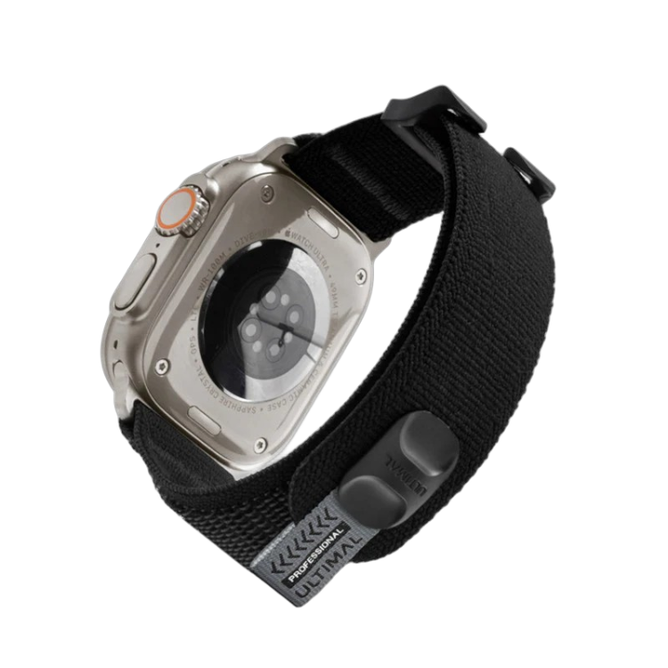 Pašček za uro "ULTIMAL Elastic Band" Apple Watch 44mm 45mm 46mm 49mm 42mm – Infostyle – Črna