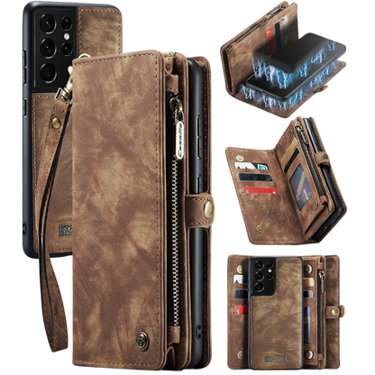 Preklopna torbica s denarnico "Caseme" Samsung Galaxy S21 Ultra – Infostyle – Rjava