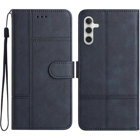 Preklopna torbica "Intersection" za Samsung Galaxy S24 – Infostyle – Modra / Ekološko usnje + TPU silikon