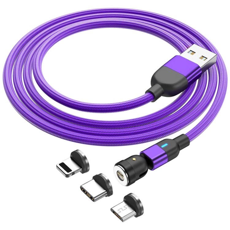 Magnetni polnilni kabel 3v1 [1m+2m] – Infostyle – Vijolična