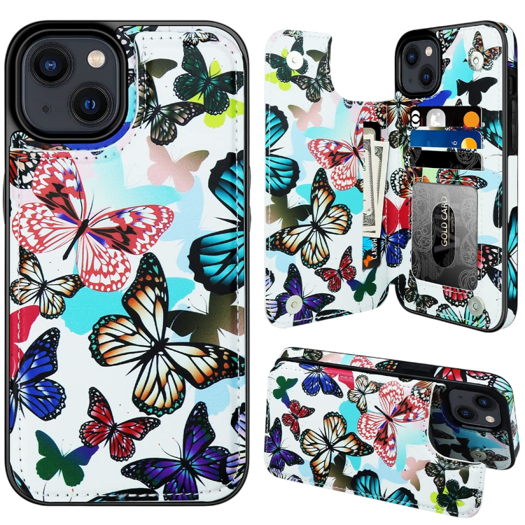 Ovitek za telefon s predalom za kartice "Butterfly" iPhone 14 – Infostyle