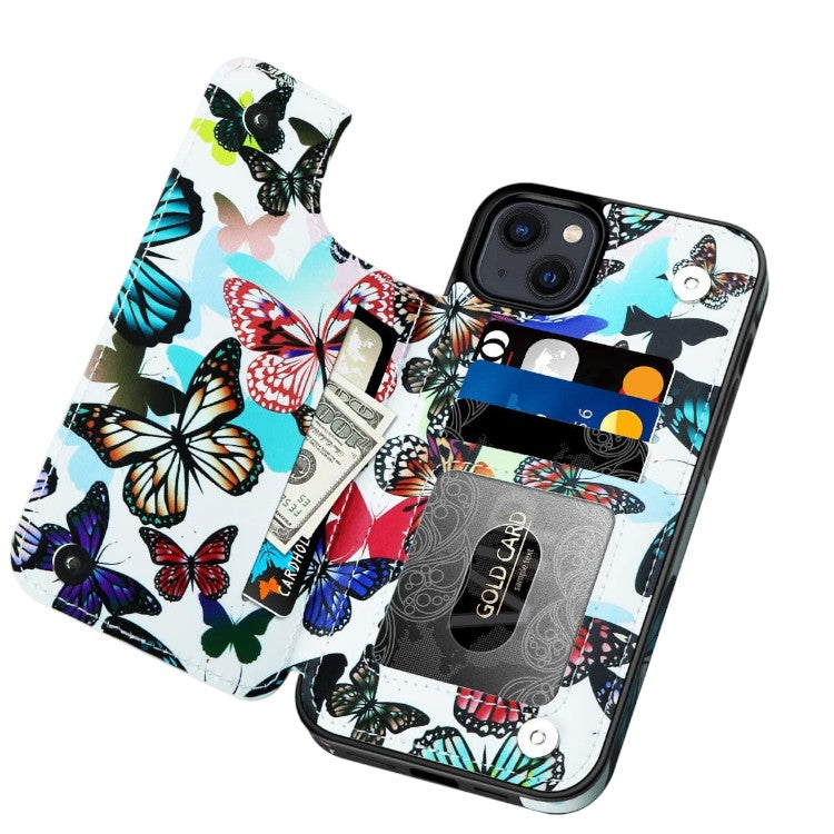 Ovitek za telefon s predalom za kartice "Butterfly" iPhone 14 – Infostyle