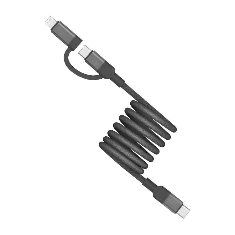 Polnilni kabel USB-C v USB-C + Lightning – Infostyle – Črna