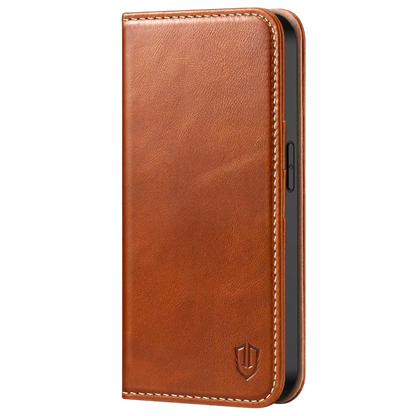 Preklopna torbica "Leather" iPhone 14 Pro – Infostyle – Rjava