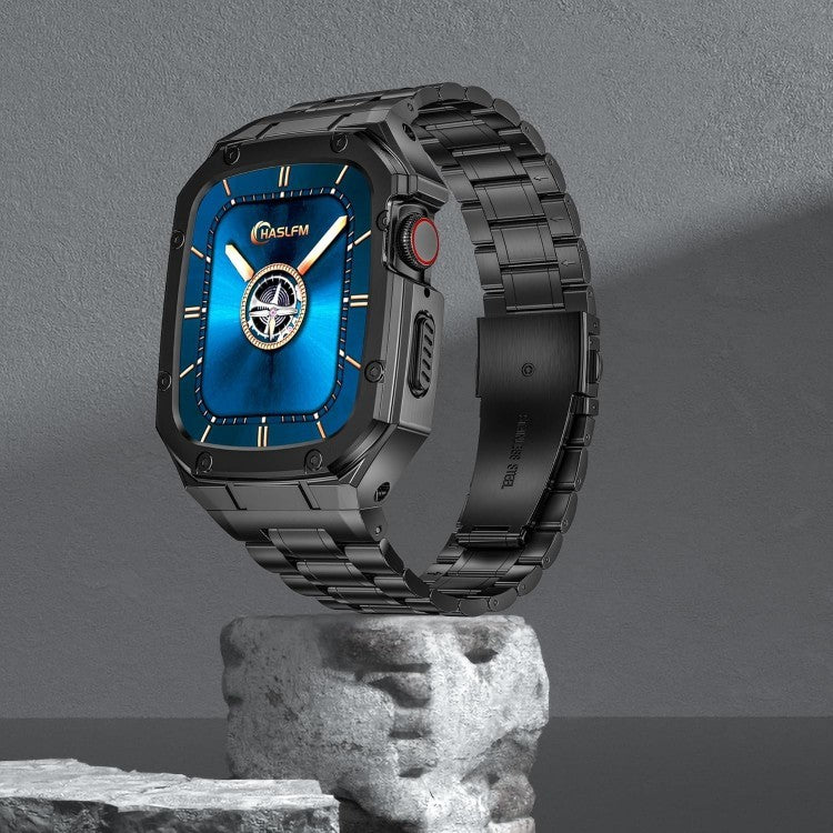 Ohišje iz nerjavečega jekla in pas za uro "HASFLM" Apple Watch 9/8/7 45mm – Infostyle