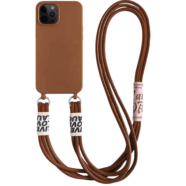 Ovitek za telefon z vrvico "Bakicey" iPhone 12 Mini – Infostyle – Rjava