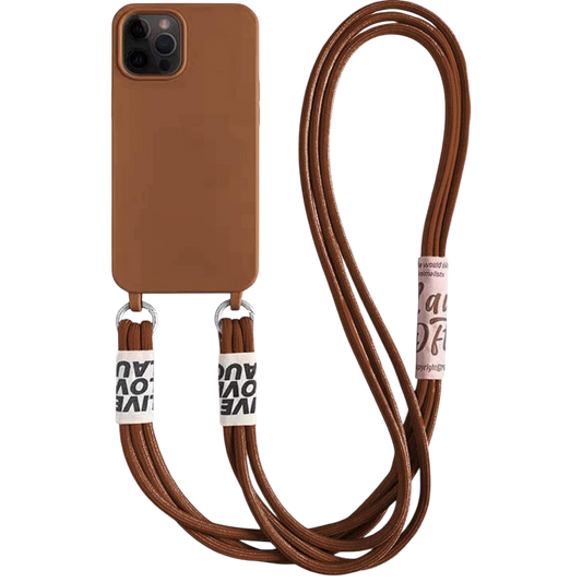 Ovitek za telefon z vrvico "Bakicey" iPhone 12 Mini – Infostyle – Rjava
